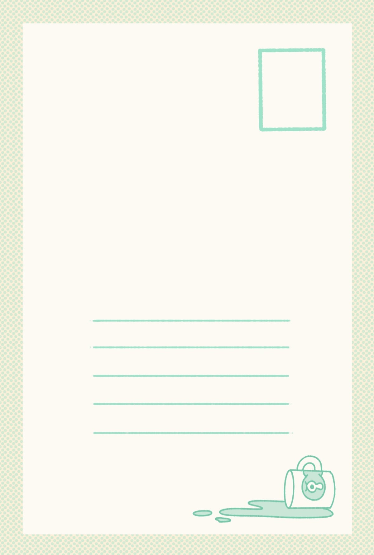 Keeping It Together| Cute Kawaii-Inspired Office Premium Postcard Illustration