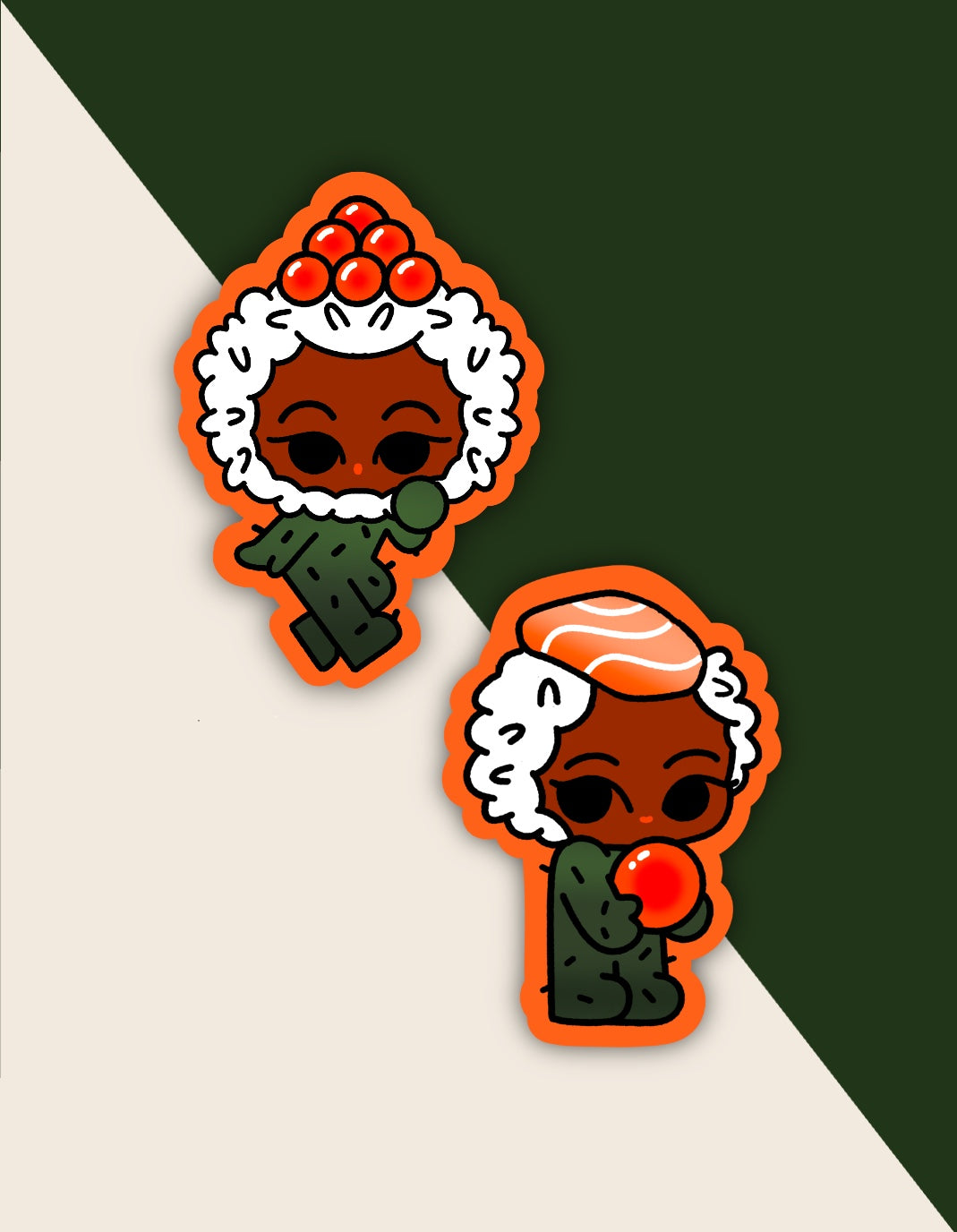 Nigiri & Roe Cute Sushi Matte Die-Cut Stickers
