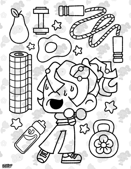 Sporty Girls | Playful Fitness Digital Coloring Pages
