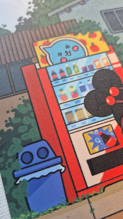 Bus Stop in Kyoto | Cute Slice of Life Postcard Illustration