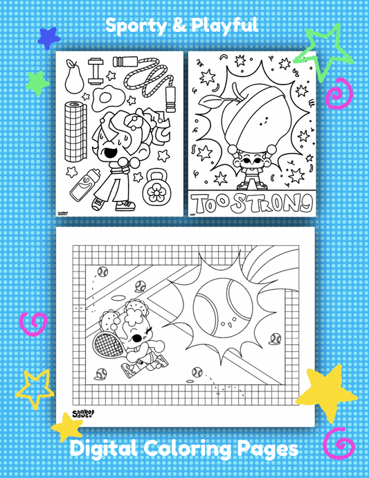 Sporty Girls | Playful Fitness Digital Coloring Pages