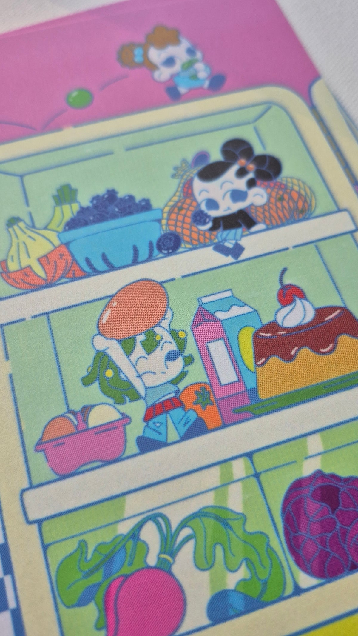 Lunch Raid | Cute Kawaii-Style Playful Food Premium Postcard Illustration