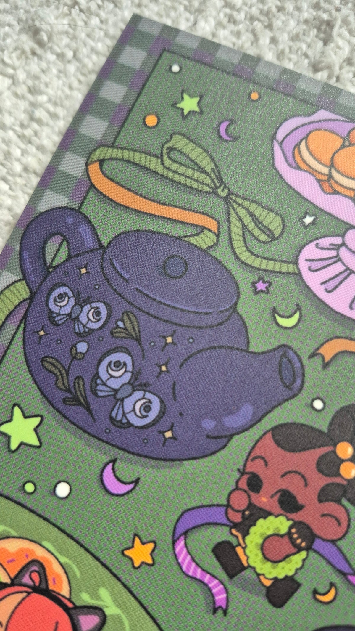 Trick or Tea | Seasonal Cozy Cute Spooky Autumn Tea Party Themed Premium Postcard Illustration | B-GRADE