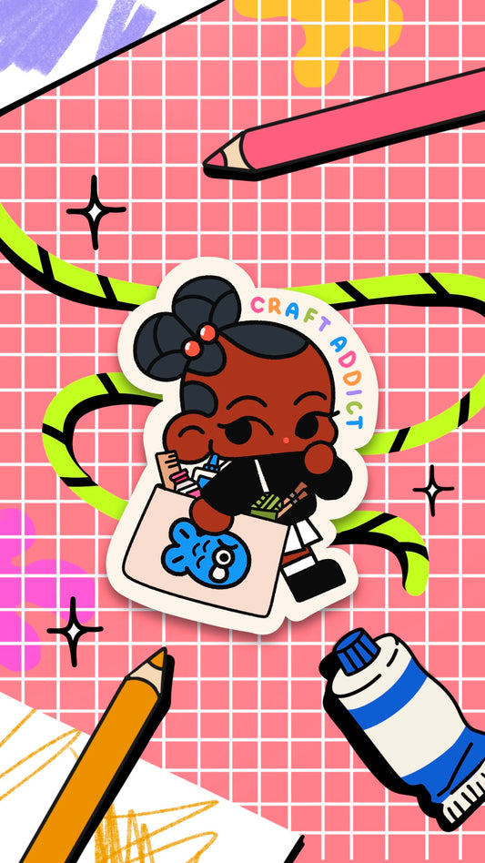 Craft Addict Die-Cut Sticker